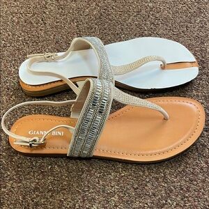 Gianni Bini AZELLIA Tan Bisque Embellished Strap Sandals - New Unworn!